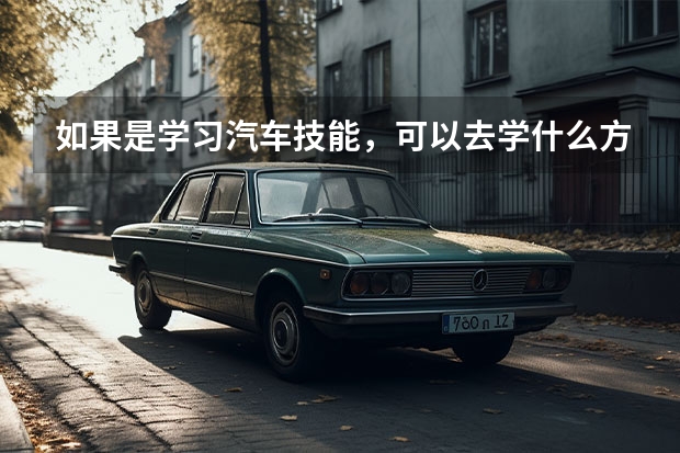 如果是学习汽车技能，可以去学什么方面的技术比较好？