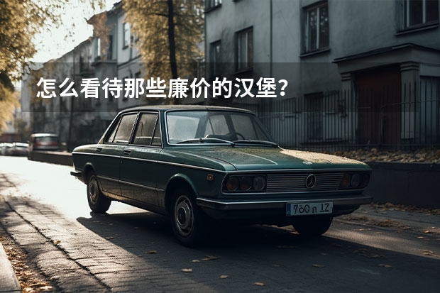 怎么看待那些廉价的汉堡？