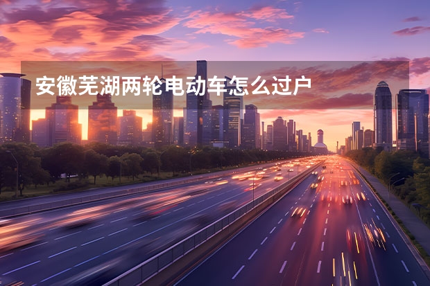 安徽芜湖两轮电动车怎么过户